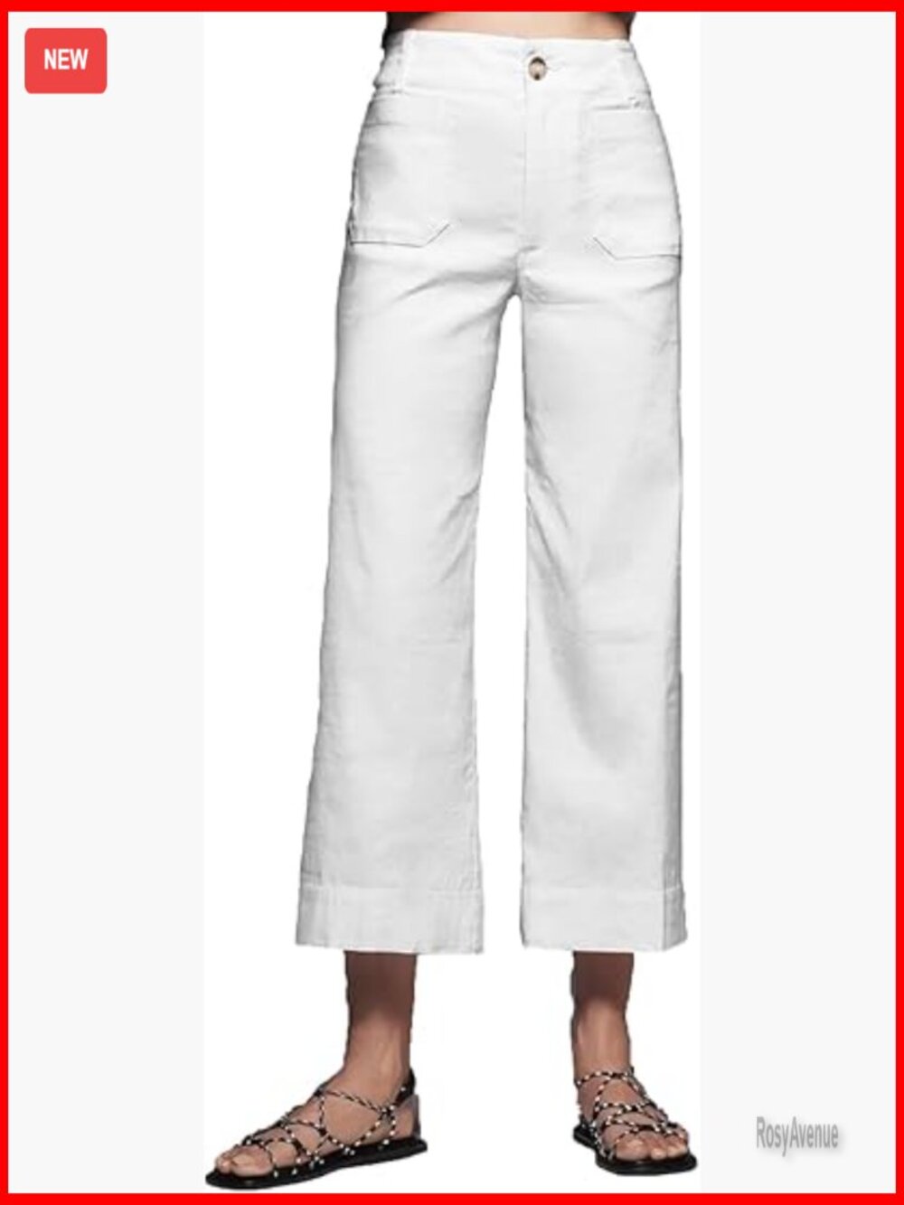 High Waisted Wide Leg Crop Pants for Work Casual